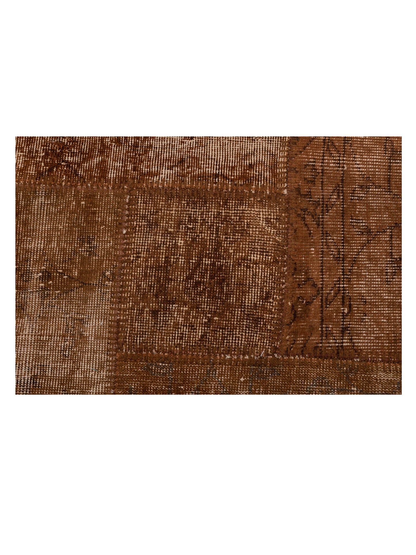 Patchwork Brown 9.10x13.1 Hand Knotted Rug