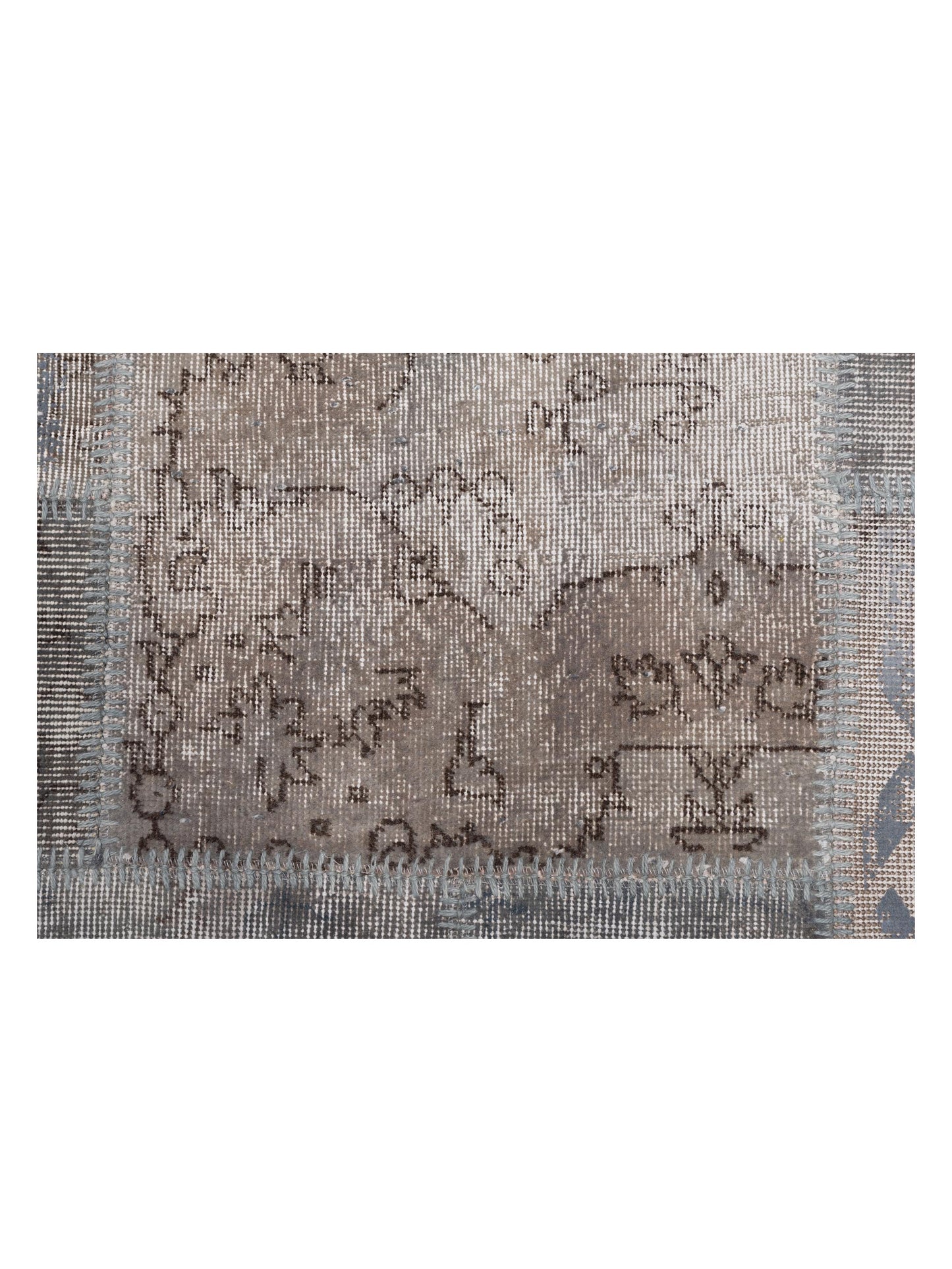 Patchwork Gray 9.10x13.2 Hand Knotted Rug