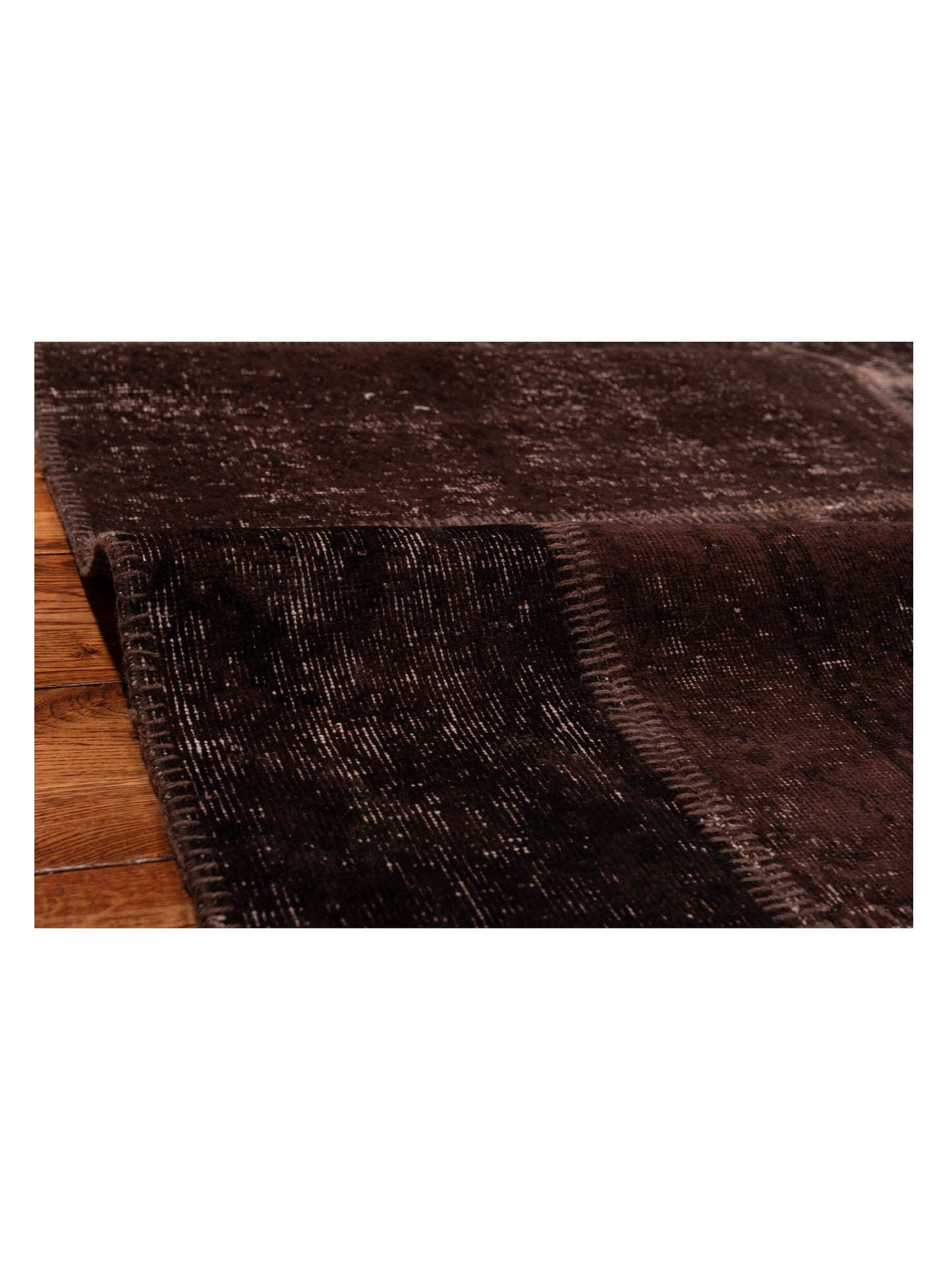 Patchwork Dark Brown 8.10x11.9 Hand Knotted Rug