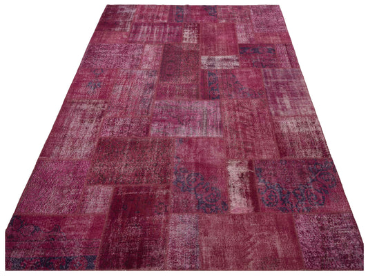 Patchwork Pink 9x12 Hand Knotted Rug