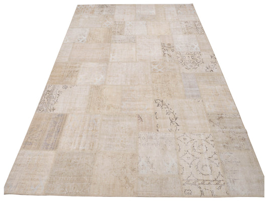 Patchwork Natural 9.10x13.1 Hand Knotted Rug