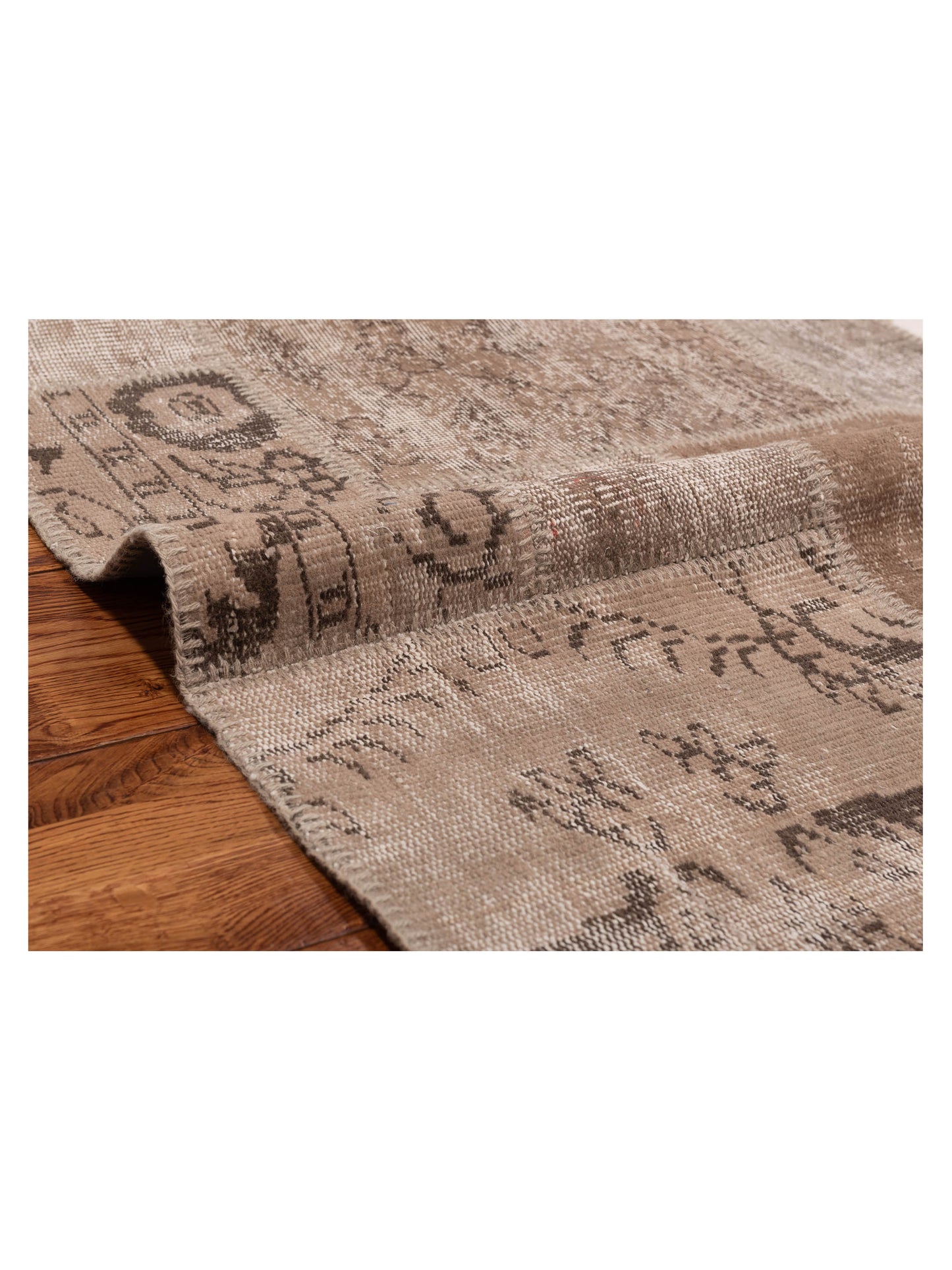 Patchwork Brown 3.3x4.11 Hand Knotted Rug