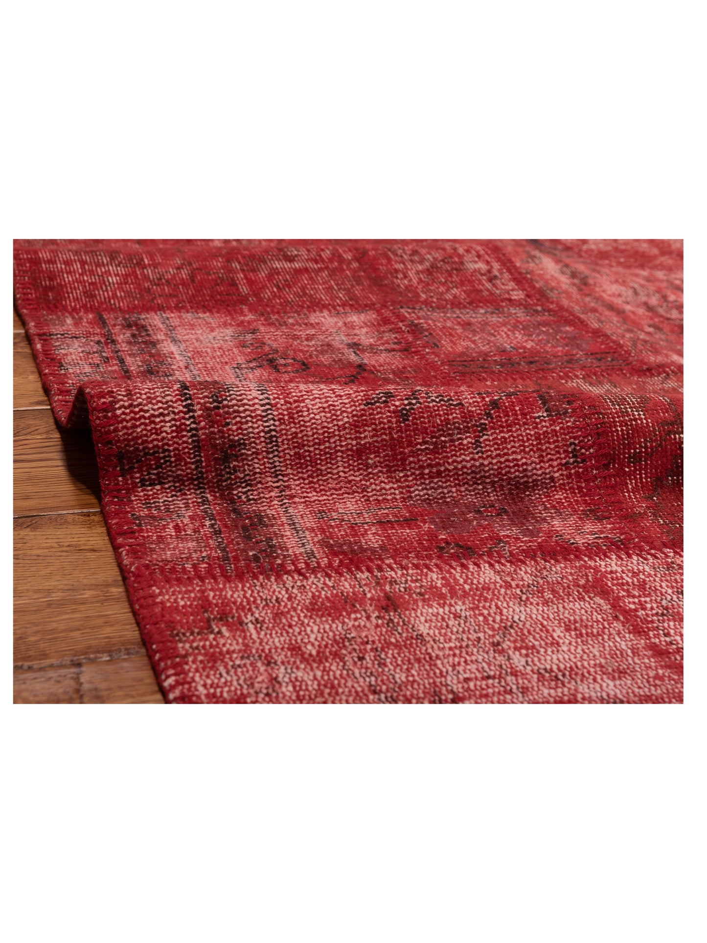Patchwork Red 3.11x5.11 Hand Knotted Rug