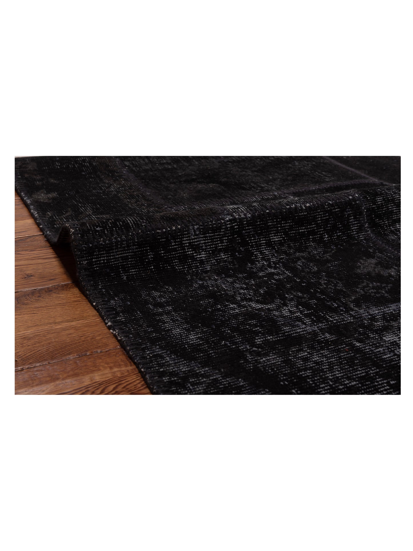 Patchwork Black 3.4x4.11 Hand Knotted Rug