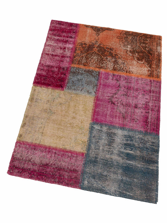 Patchwork Multi 3.4x4.11 Hand Knotted Rug