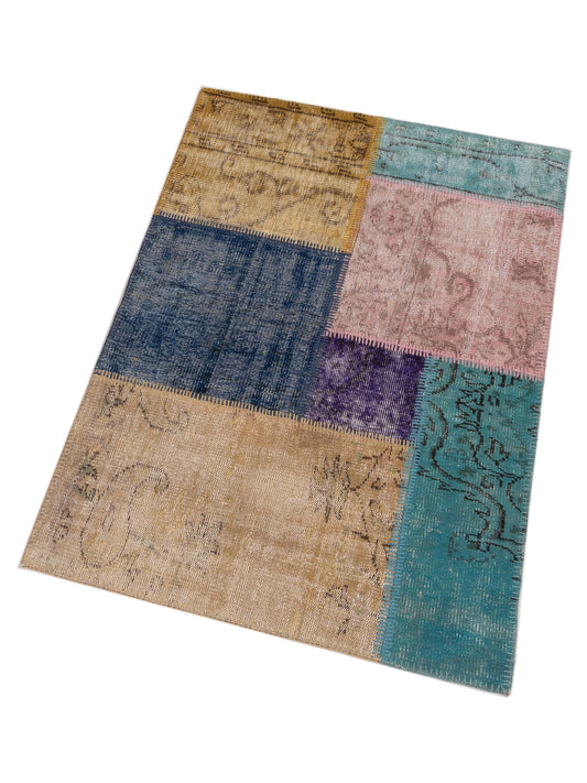 Patchwork Multi 3.4x4.11 Hand Knotted Rug