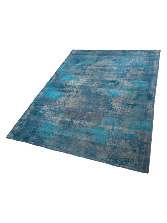 Vintage Blue 9.3x13.4 Hand Knotted Rug