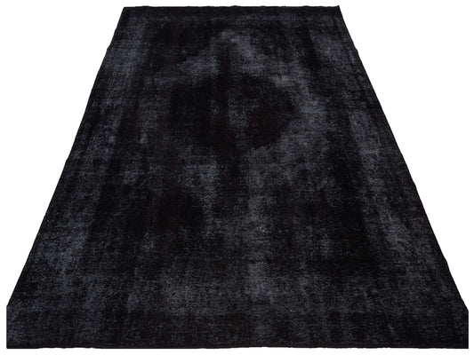 Vintage Black 9.5x12.9 Hand Knotted Rug