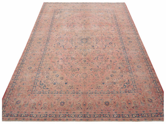 Vintage Pink 9.2x11.11 Hand Knotted Rug