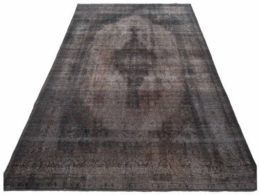 Vintage Dark Gray 9.4x12.11 Hand Knotted Rug