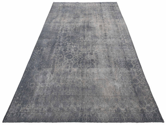 Vintage Gray 9.1x13.5 Hand Knotted Rug