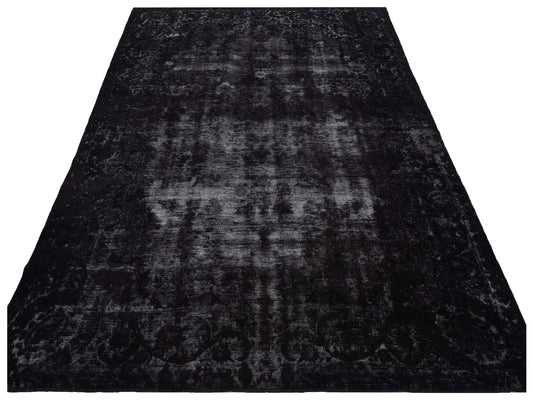 Vintage Black Black 9.7x13 Hand Knotted Rug