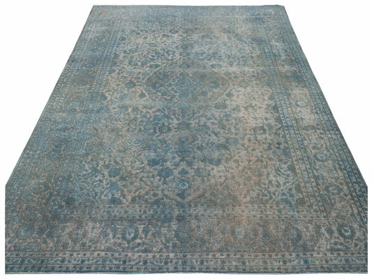 Vintage Blue 10x13.4 Hand Knotted Rug