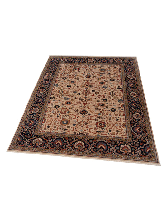 Corvella Ivory Navy 9x11.11 Hand Knotted Rug