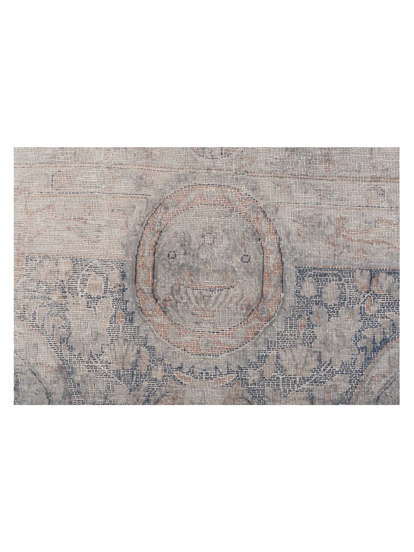 Vintage Light Gray 9.10x13.4 Hand Knotted Rug