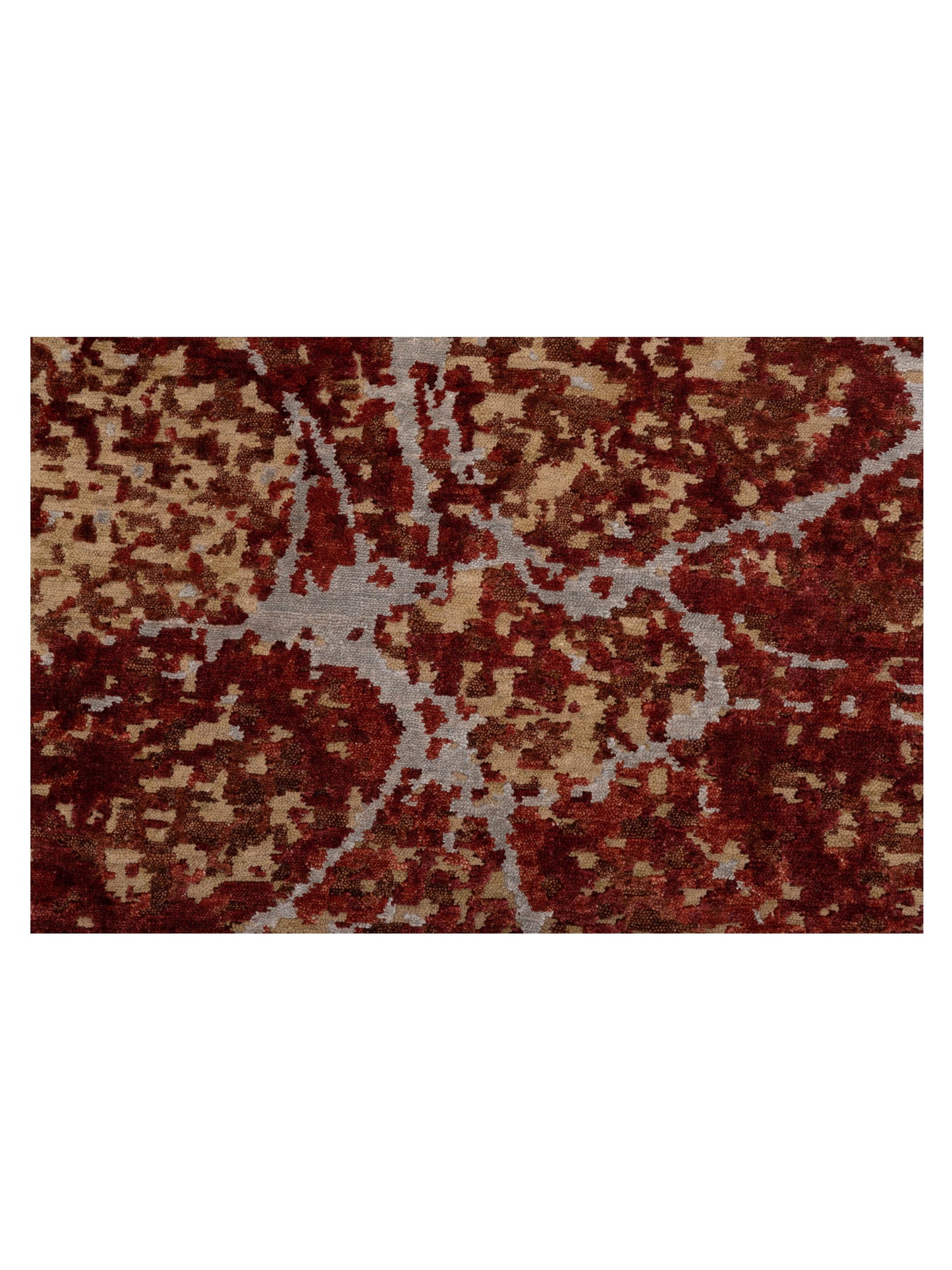 Tenzari Red 8x9.8 Hand Knotted Rug