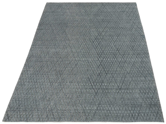 Tibarra Gray 8.2x10.1 Hand Knotted Rug