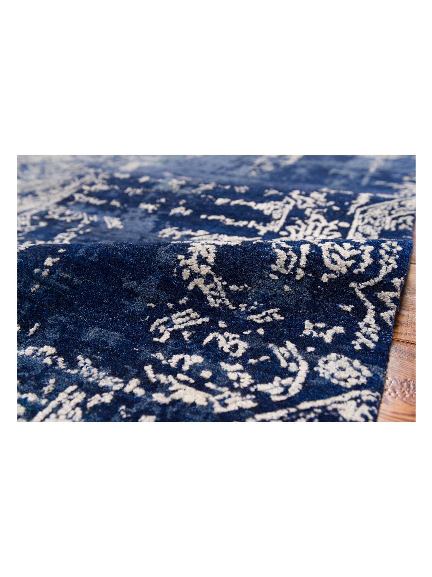 Tenzari Blue Blue 9x11.11 Hand Knotted Rug