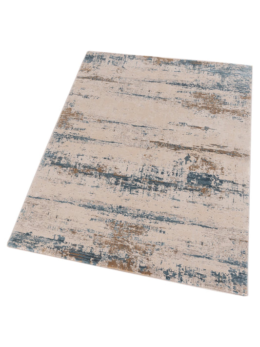 Calvera Ivory Blue 3.9x6 Machine Made Rug