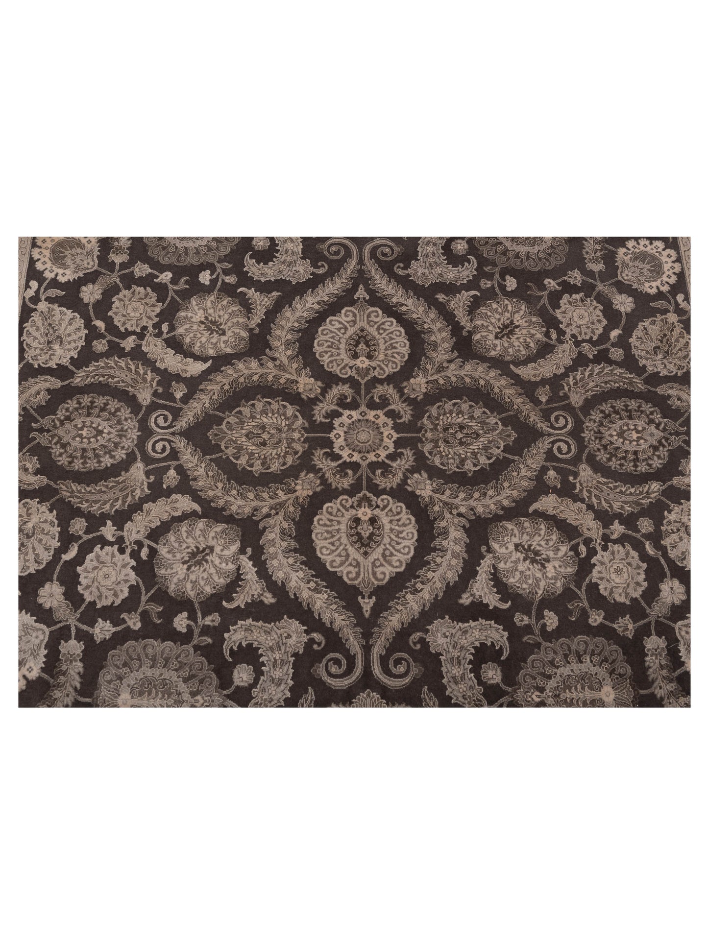 Javira Silk Charcoal Charcoal 8.2x10.3 Hand Knotted Rug