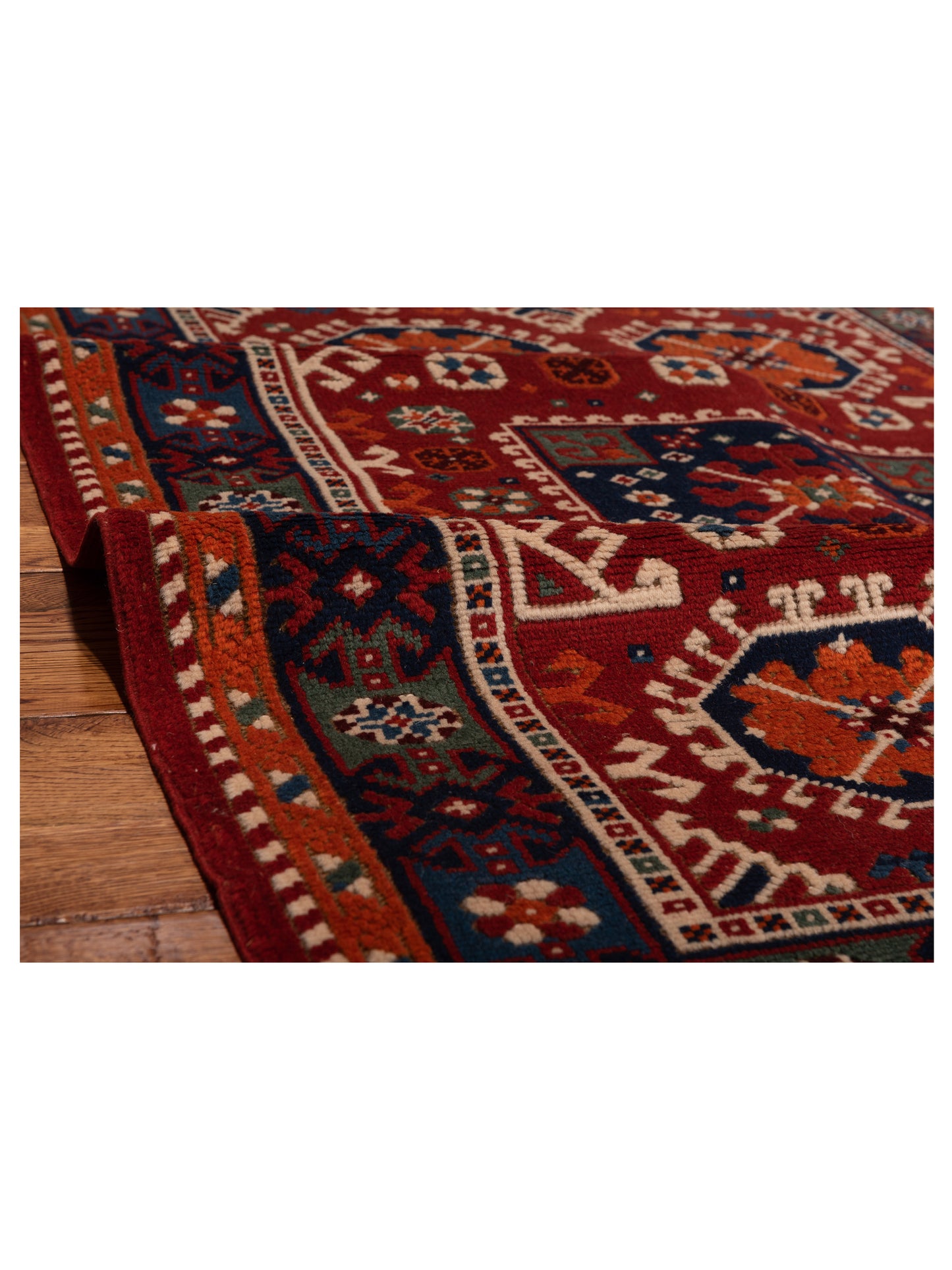 Shirvara Red Navy 4.3x5.5 Hand Knotted Rug