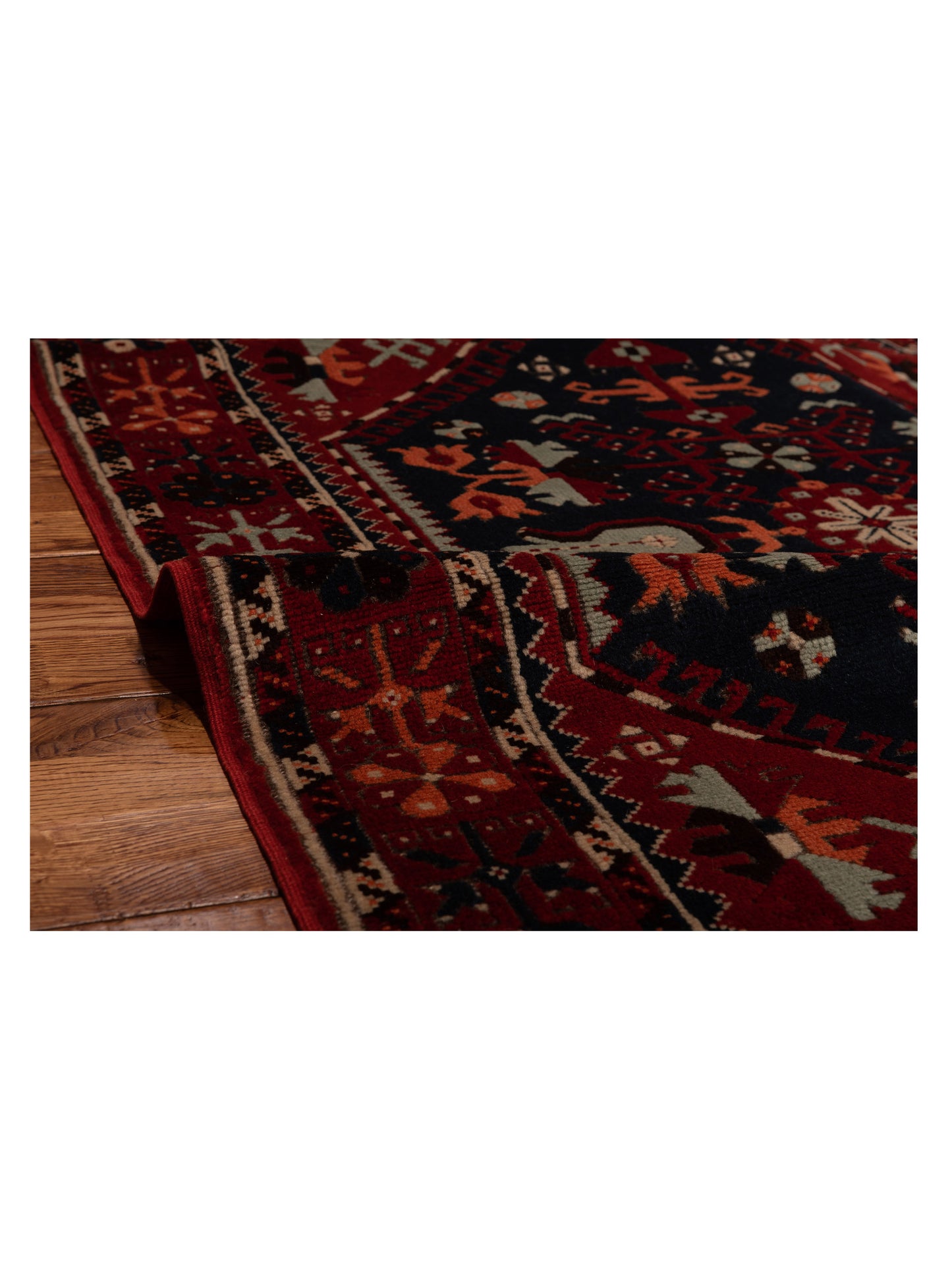 Shirvara Black Red 3.10x5.7 Hand Knotted Rug
