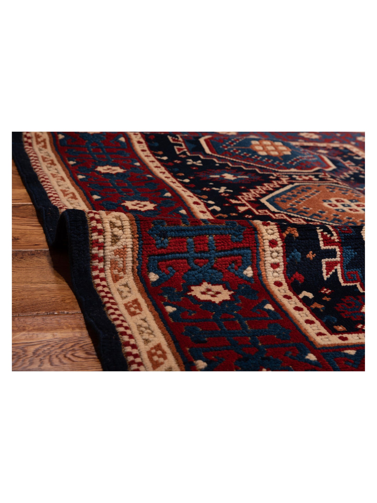 Shirvara Navy Red 4.3x5.5 Hand Knotted Rug