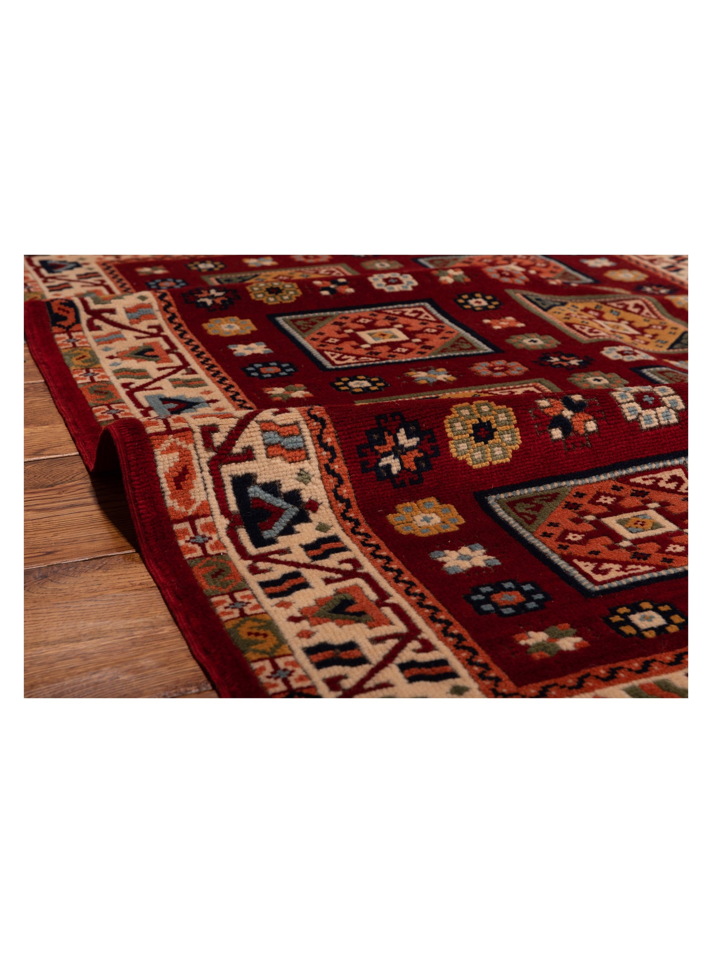 Shirvara Red Ivory 3.10x5.4 Hand Knotted Rug