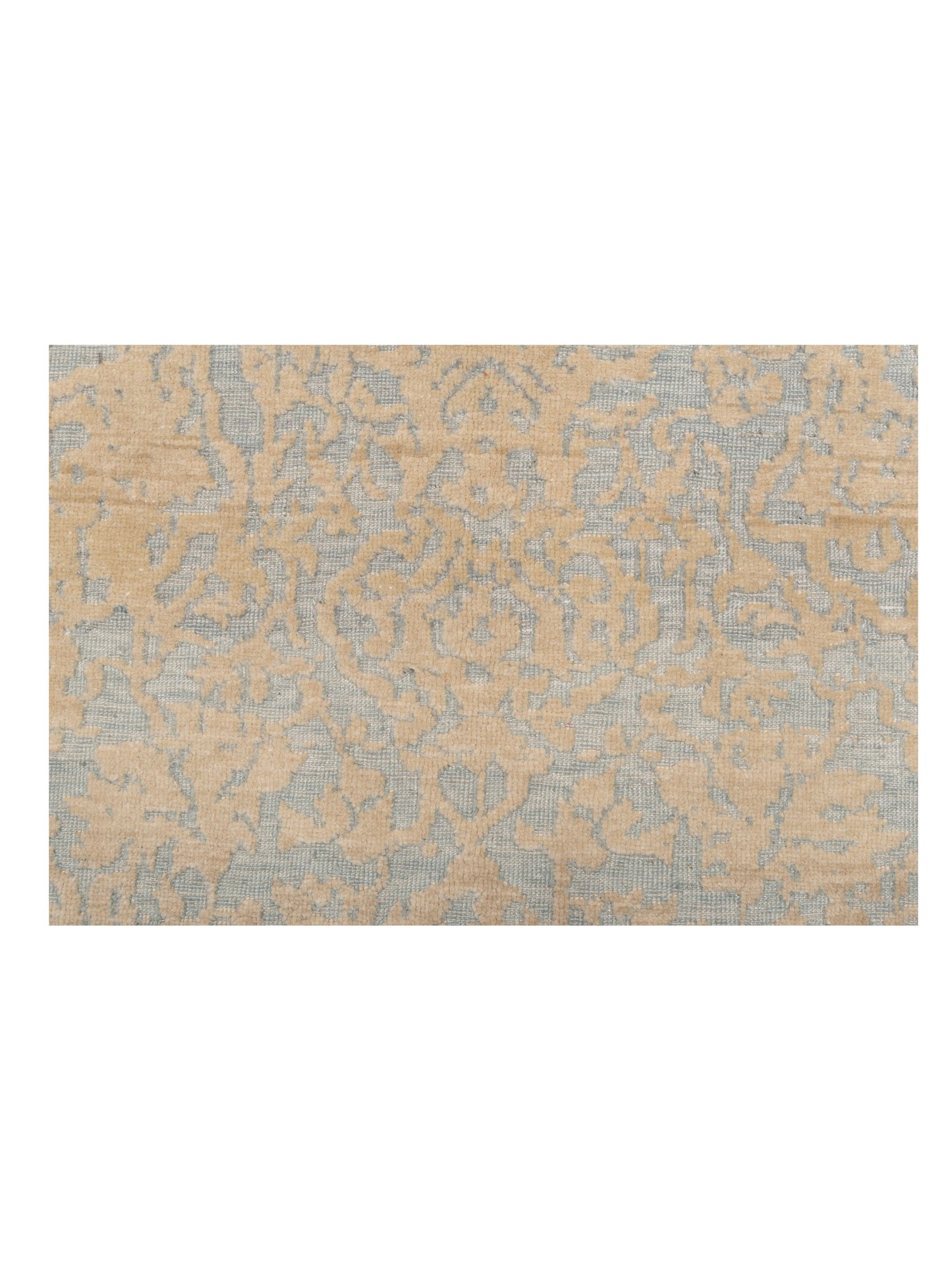 Defnera Ice Blue Ivory 6.6x9.9 Hand Knotted Rug