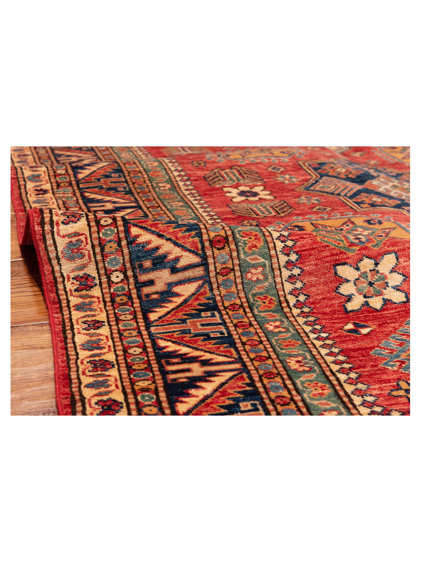 Zamira Red Ivory 5.2x6.9 Hand Knotted Rug