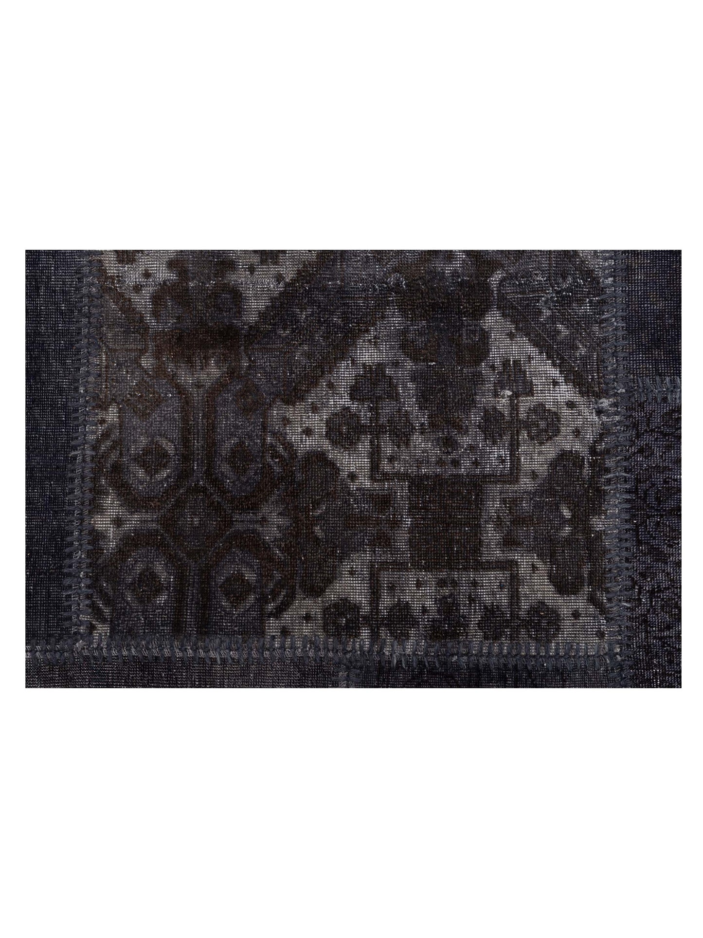 Patchwork Charcoal 7x13 Hand Knotted Rug