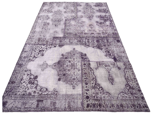 Patchwork Purple 10x13.11 Hand Knotted Rug