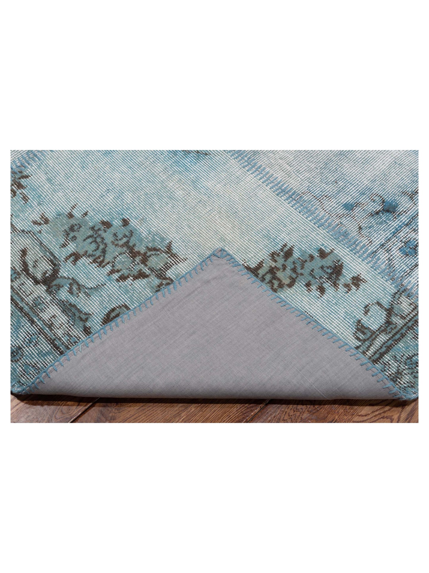Patchwork Blue 10.1x13.11 Hand Knotted Rug