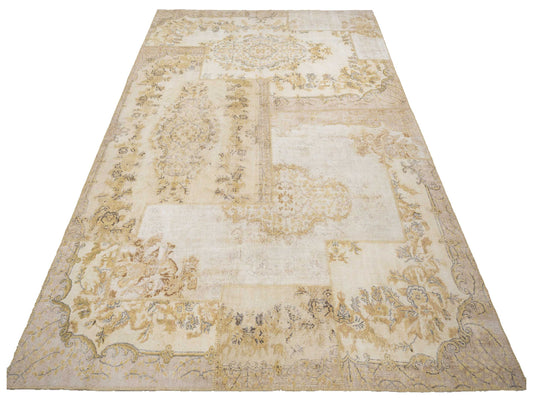 Patchwork Light Green 10.1x13.11 Hand Knotted Rug