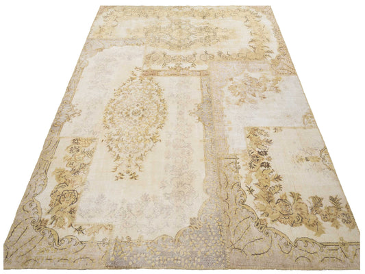 Patchwork Light Green 9.1x12 Hand Knotted Rug