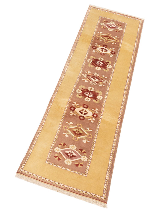 Turkeya Purple Gold 2.8x9.11 Hand Knotted Rug