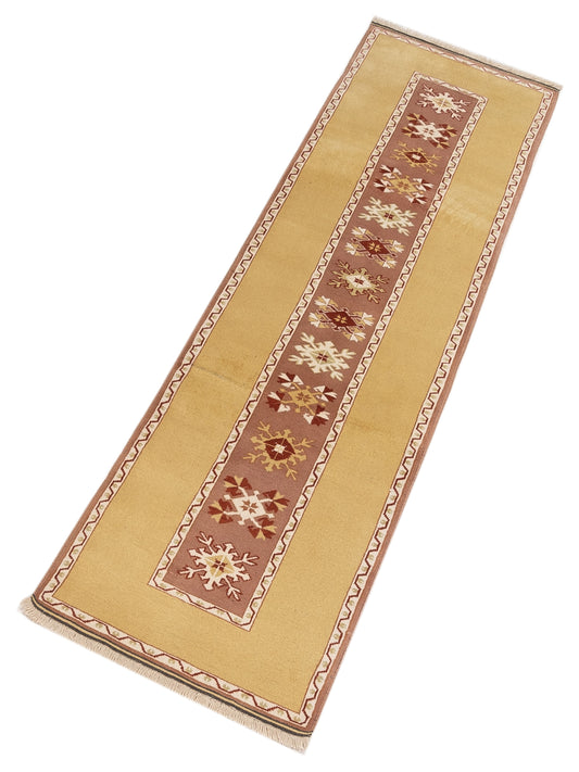 Turkeya Purple Gold 2.10x10.1 Hand Knotted Rug