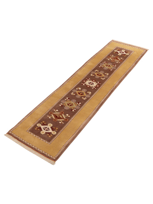 Turkeya Purple Gold 2.8x10.2 Hand Knotted Rug