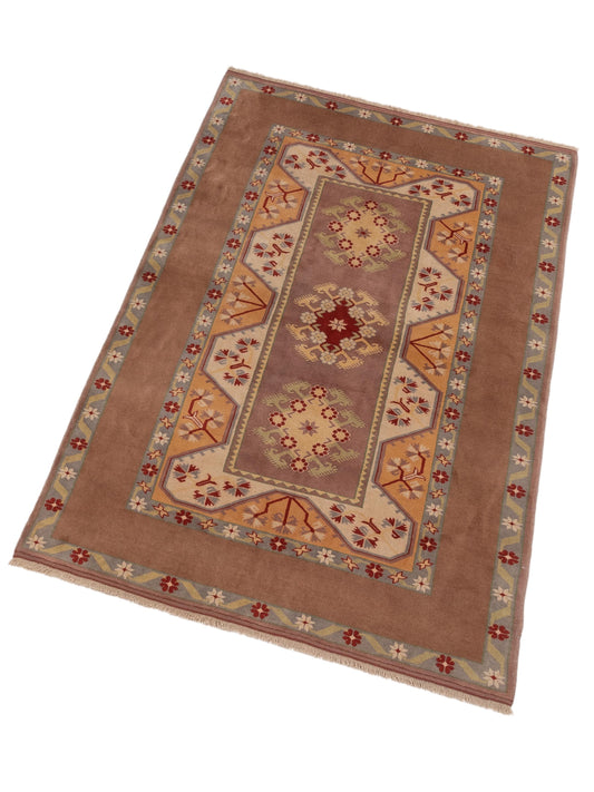 Turkeya Purple Brown 5.5x8.9 Hand Knotted Rug