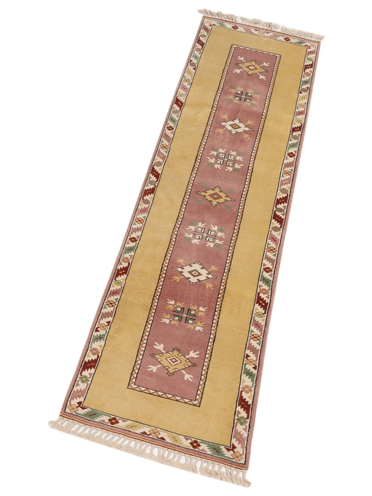 Turkeya Purple Gold 2.8x10.3 Hand Knotted Rug