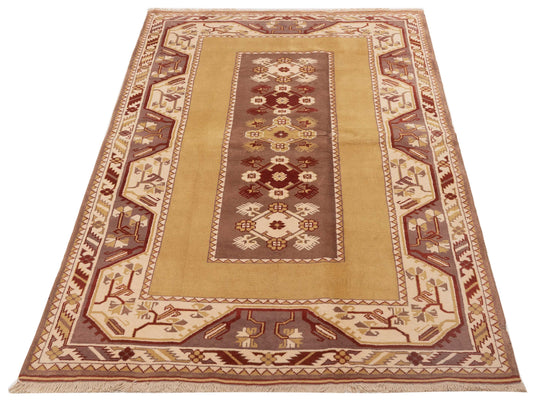 Turkeya Purple Ivory 5.6x8.4 Hand Knotted Rug