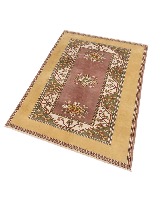 Turkeya Purple Gold 6.8x9.10 Hand Knotted Rug