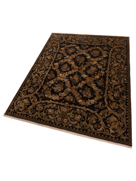 Javira Silk Black Black 9.4x11.10 Hand Knotted Rug