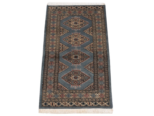 Bokhara Blue Beige 2.1x3.10 Hand Knotted Rug