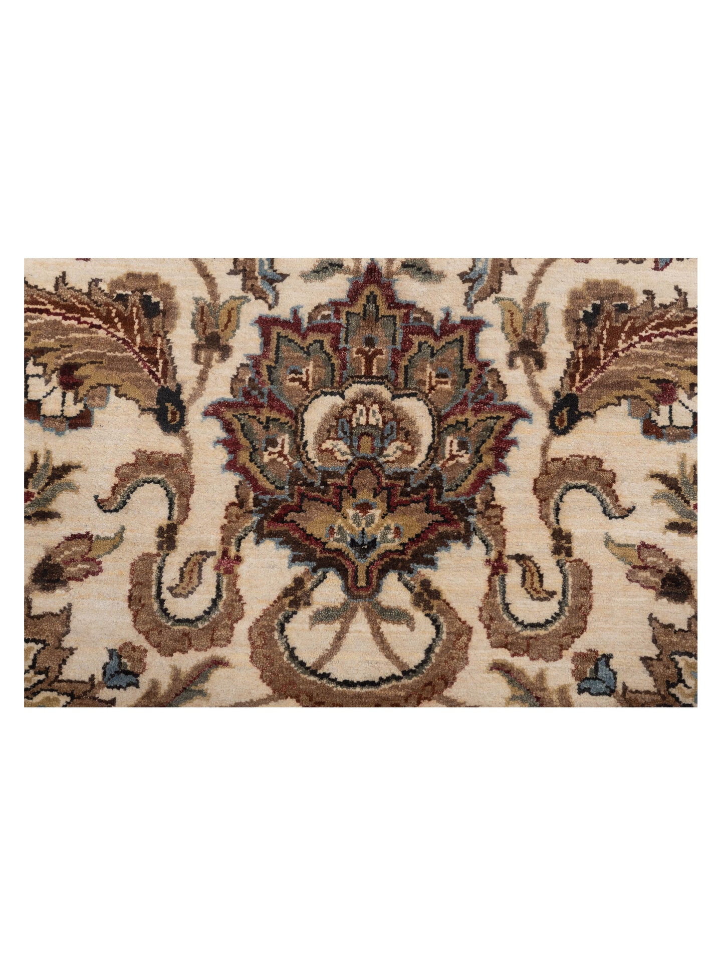 Corvella Ivory Burgundy 8x10.1 Hand Knotted Rug