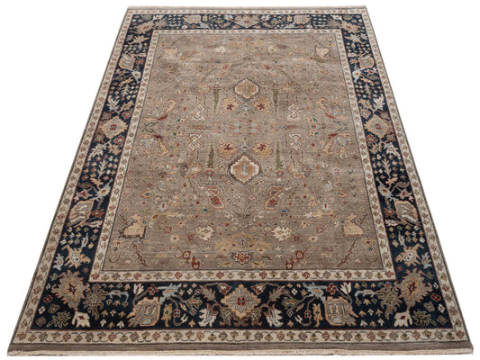 Corvella Silver Navy 8x9.11 Hand Knotted Rug