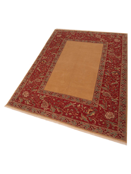 Antiqua Loom Gold Red 6.10x9.6 Hand Knotted Rug
