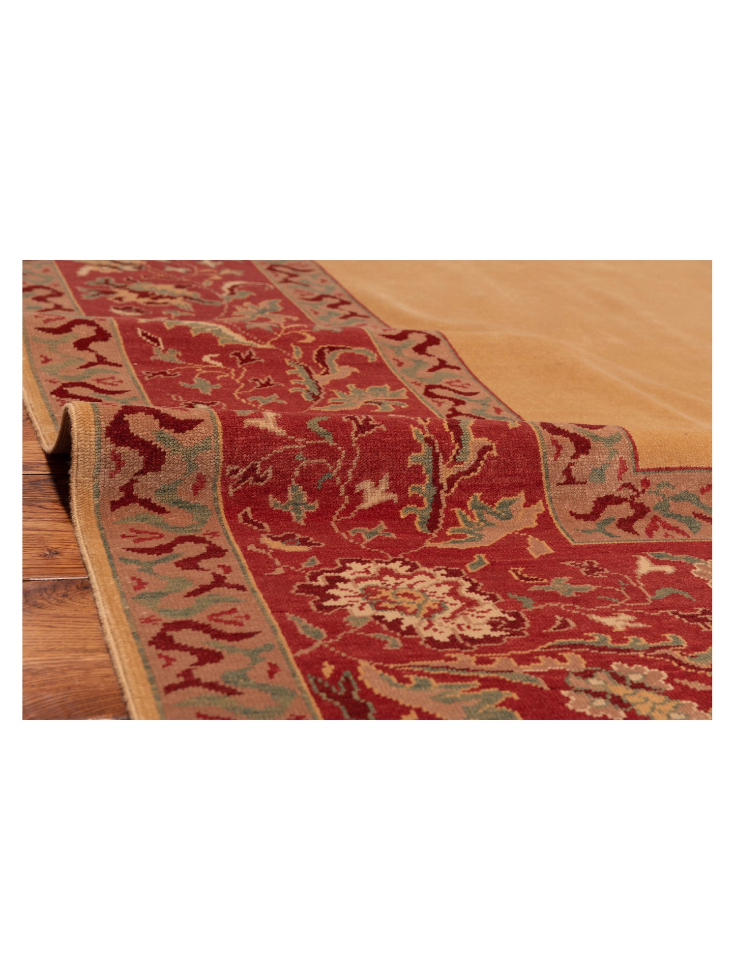 Antiqua Loom Gold Red 6.10x9.6 Hand Knotted Rug