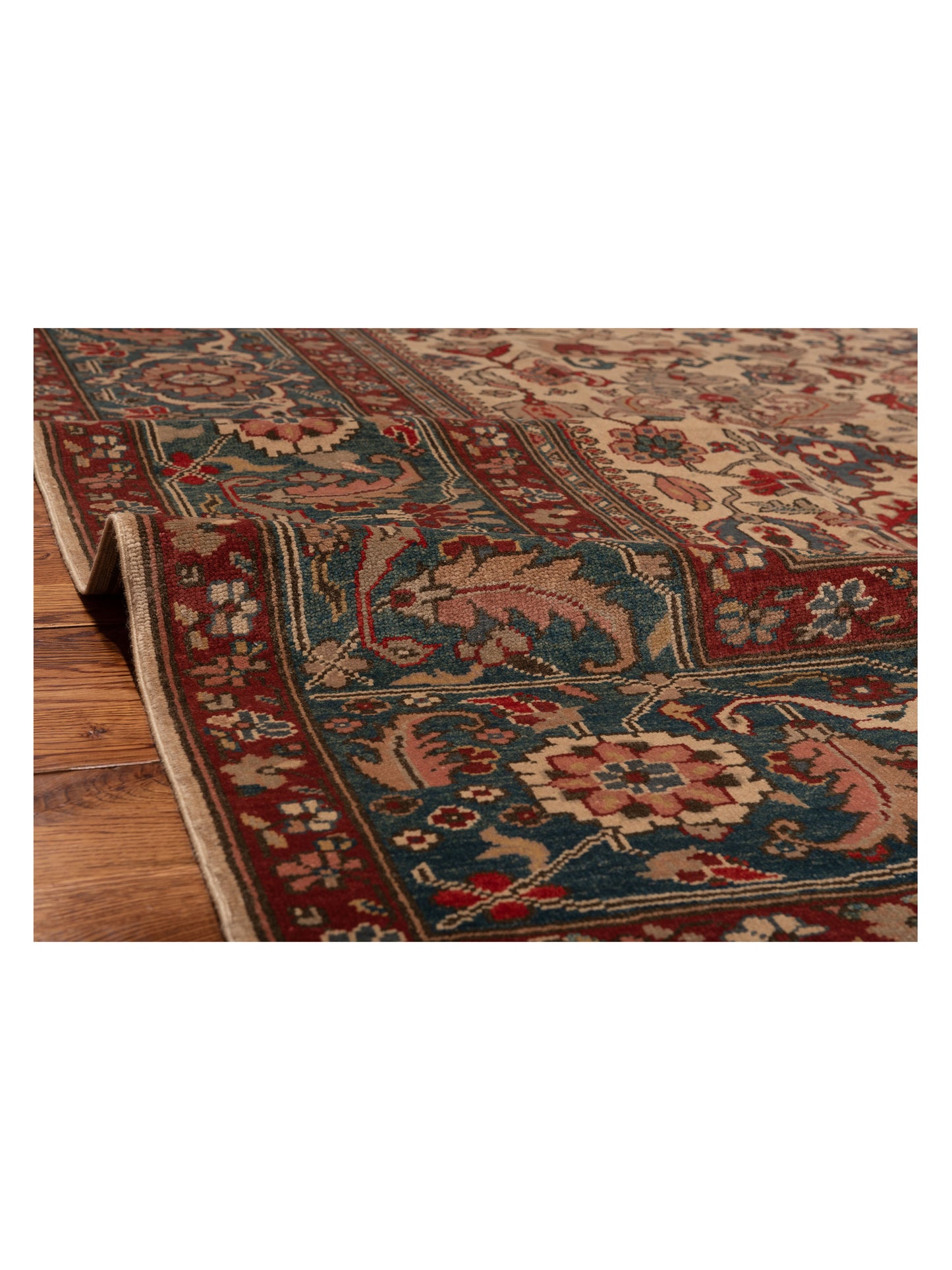 Antiqua Loom Ivory Blue 9.3x11.6 Hand Knotted Rug