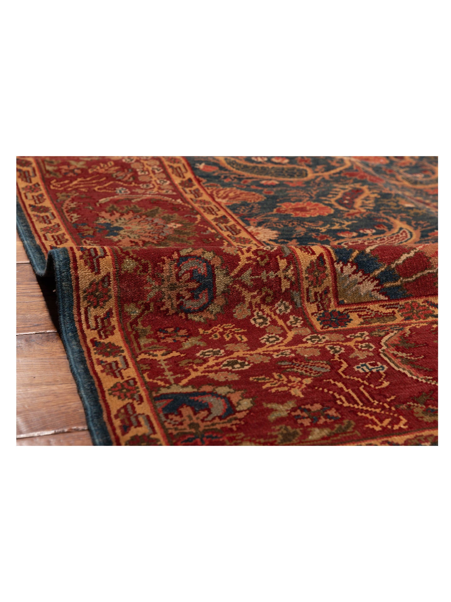 Antiqua Loom Blue Red 6.8x7.10 Hand Knotted Rug